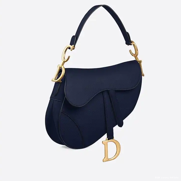 Cheap Blue Calfskin Dior Saddle Navy Grained Bag 0427 Luxury